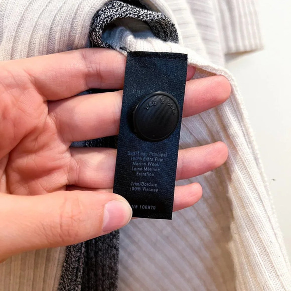 Rag & Bone 100% Merino Wool Asymmetric Cowl Neck Ribbed Knit Tunic Sweater Small - Picture 6 of 9